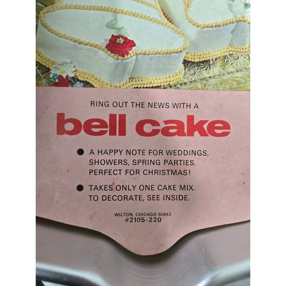 Wilton‎ Sugar Plum Fairy Bell Cake Pan 1971 Christmas, Wedding Aluminum set of 2 - Picture 3 of 8